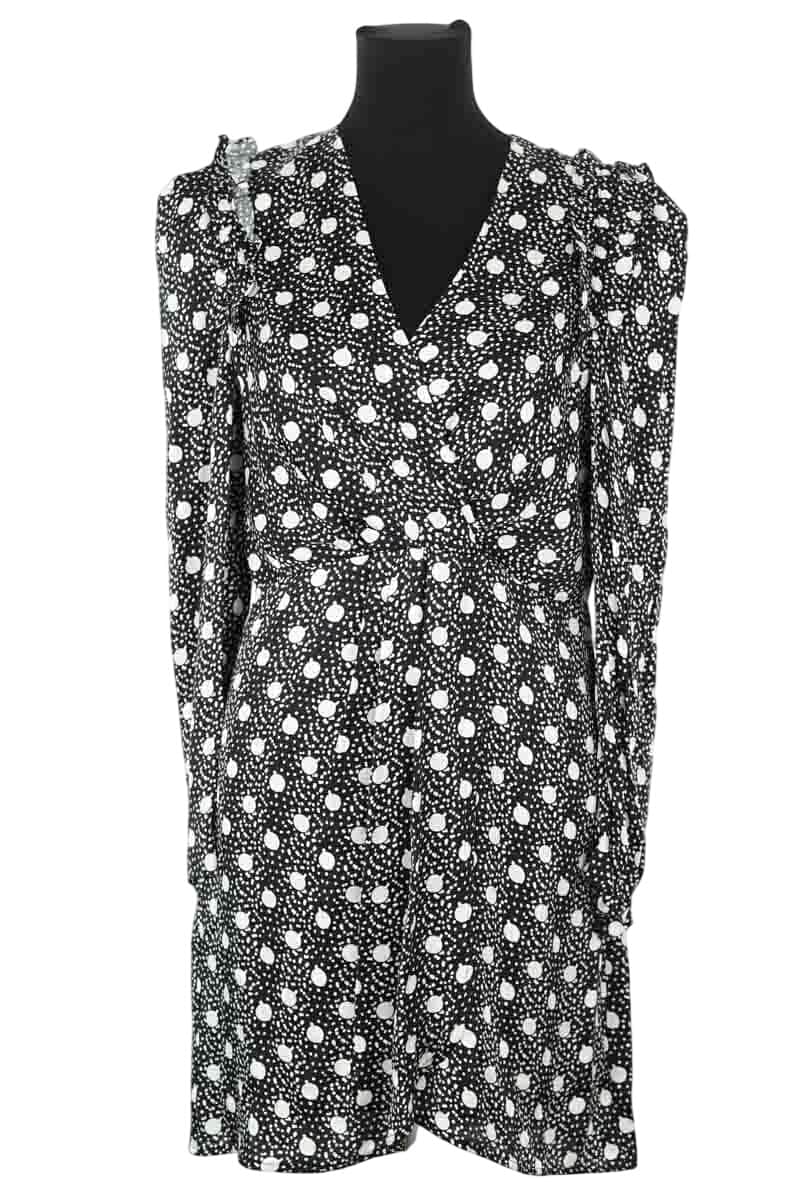 Robe Sandro Noir en Viscose, taille L - Seconde Main