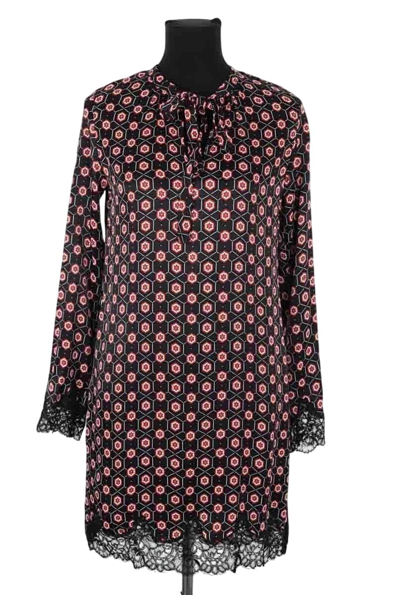 Robe Sandro Noir en Viscose, taille M - Seconde Main