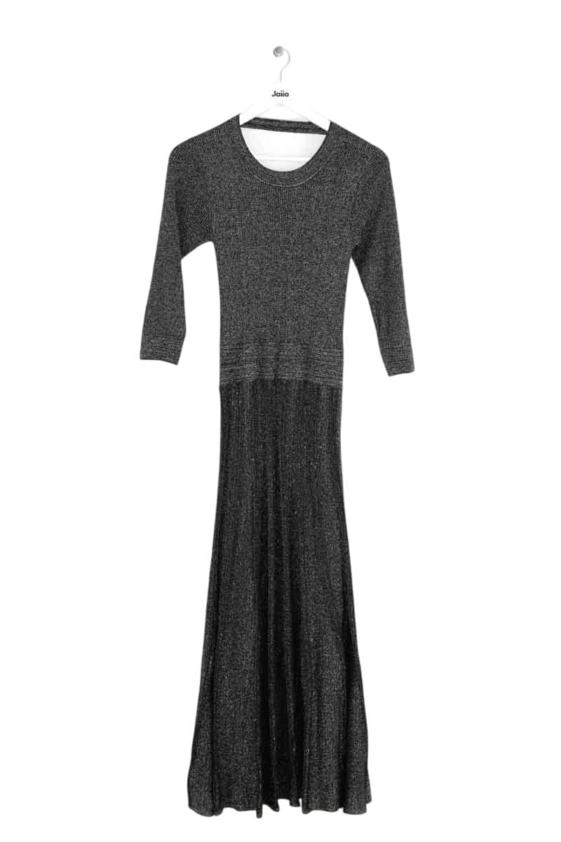 Robe Sandro Noir en Viscose, taille M - Seconde Main