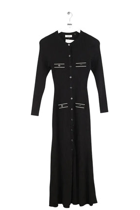 Robe Sandro Noir en Viscose, taille S - Seconde Main