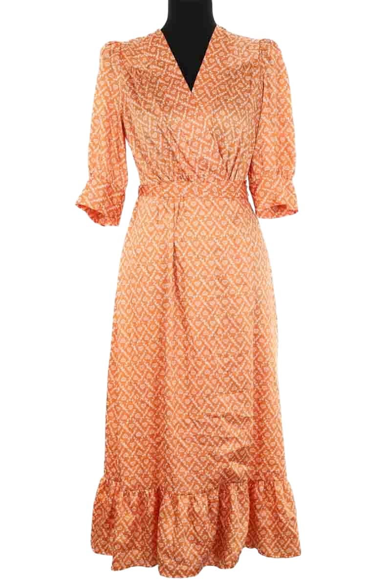 Robe Sandro Orange en Polyester, taille L - Seconde Main