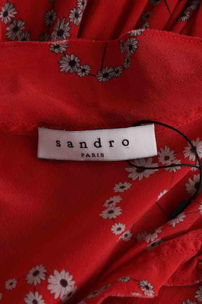 Robe Sandro Rouge en Soie
