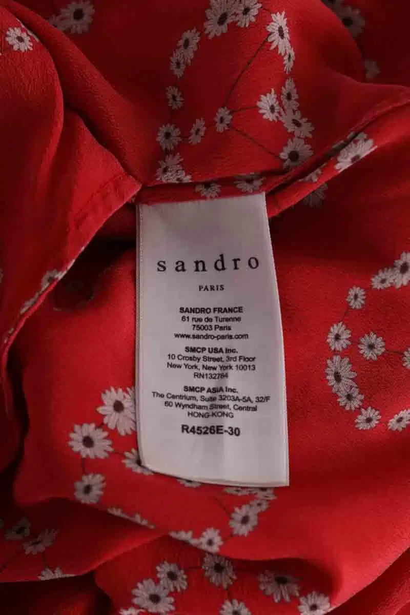 Robe Sandro Rouge en Soie