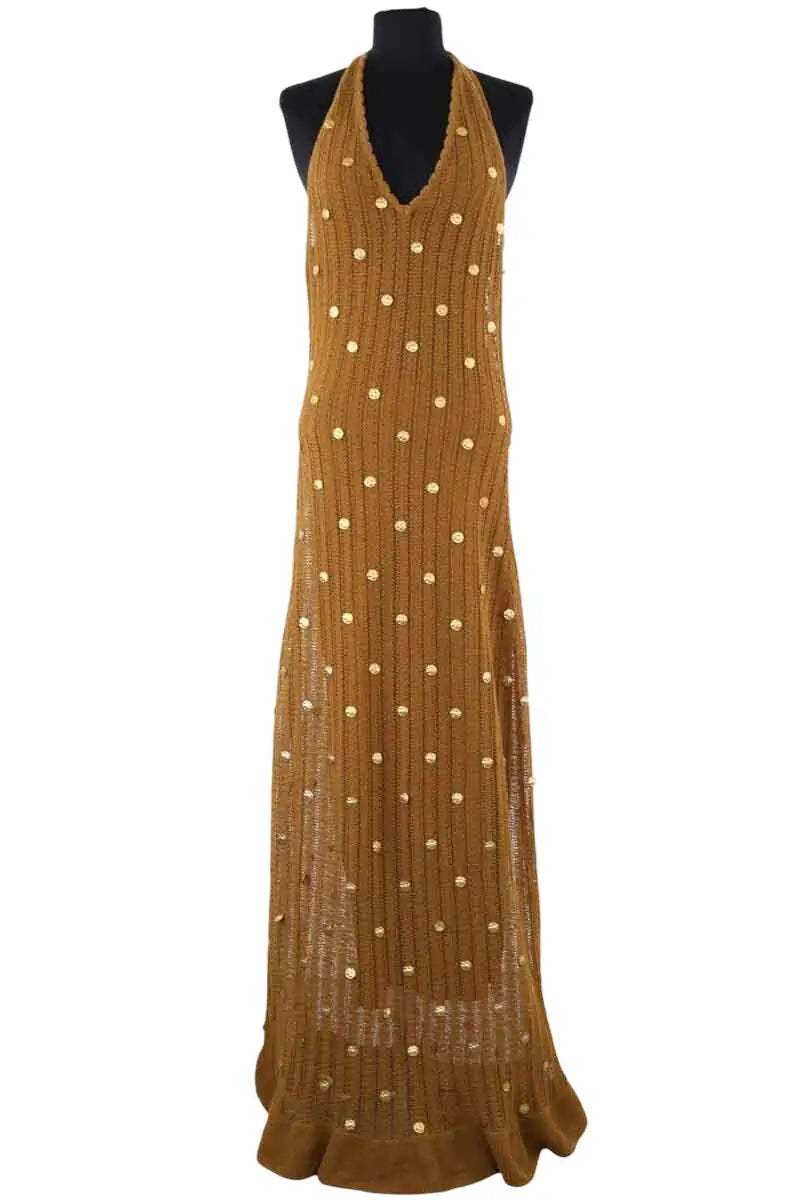 Robe Sandro Vert en Coton, taille L - Seconde Main