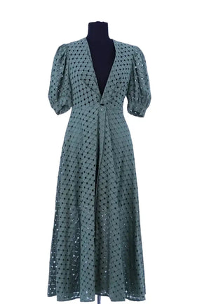 Robe Sandro Vert en Coton, taille S - Seconde Main