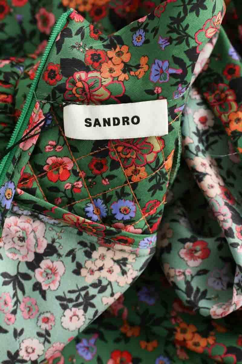 Robe Sandro Vert en Polyester