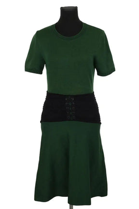 Robe Sandro Vert en Viscose, taille L - Seconde Main