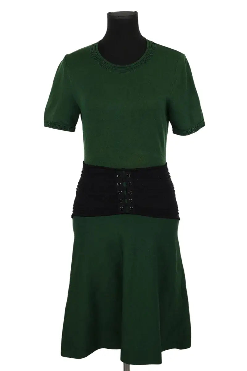 Robe Sandro Vert en Viscose, taille L - Seconde Main