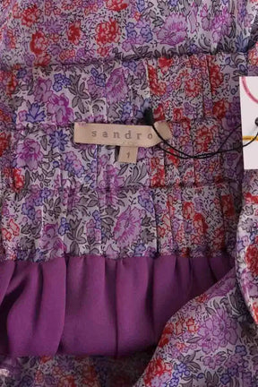 Robe Sandro Violet en Soie