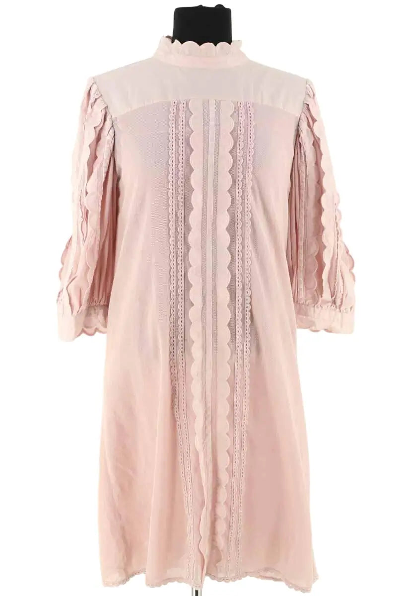Robe See By Chloé Rose en Coton, taille L - Seconde Main