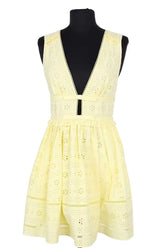 Robe Self-Portrait Jaune en Coton, taille XS - Seconde Main