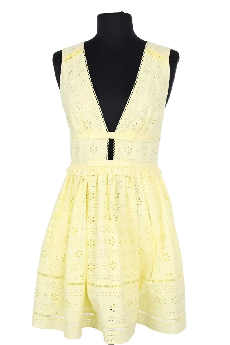 Robe Self-Portrait Jaune en Coton, taille XS - Seconde Main