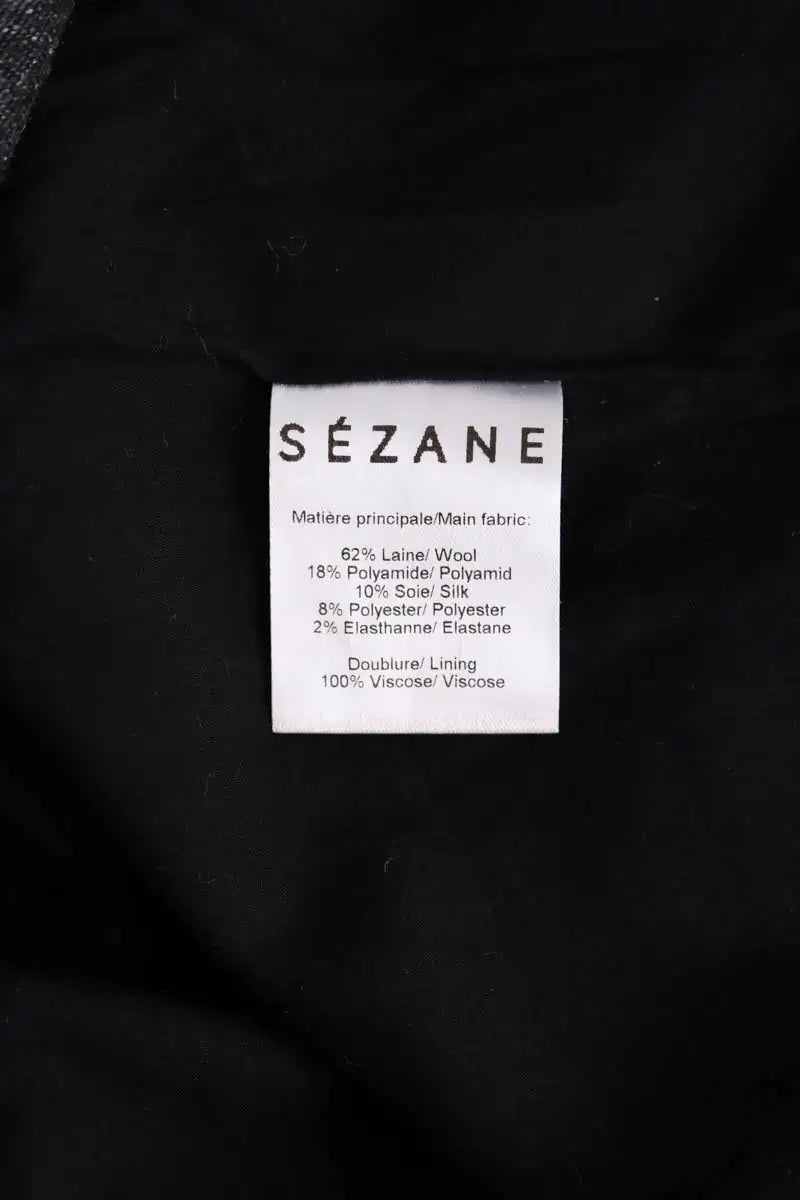 Robe Sézane Anthracite en Laine
