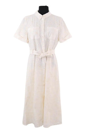 Robe Sézane Beige en Coton, taille L - Seconde Main
