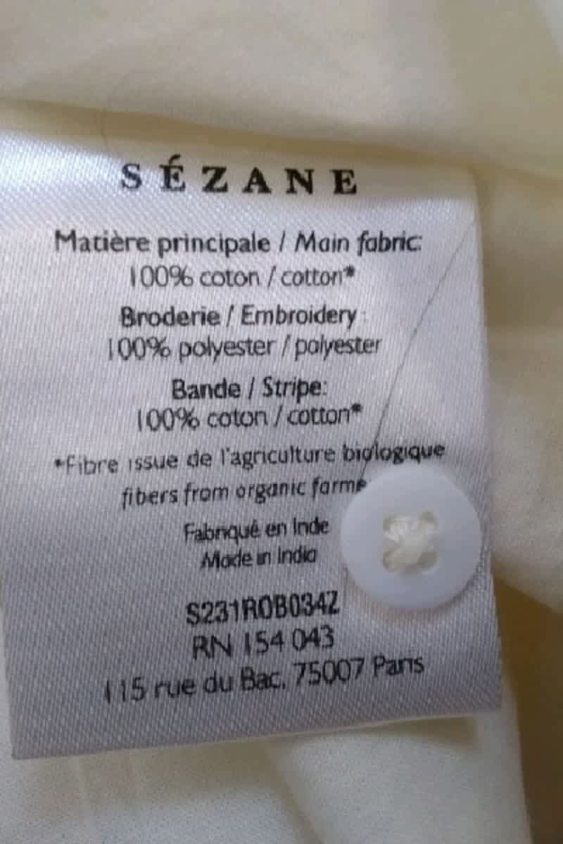 Robe Sézane Blanc en Coton