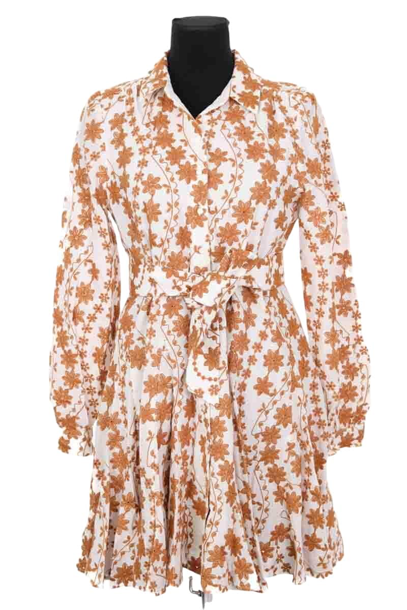 Robe Sézane Blanc en Coton, taille M - Seconde Main
