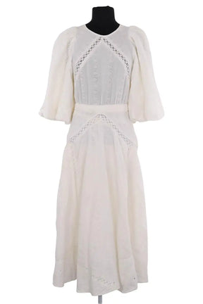 Robe Sézane Blanc en Coton, taille S - Seconde Main