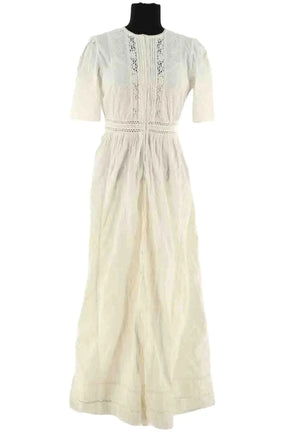 Robe Sézane Blanc en Coton, taille S - Seconde Main