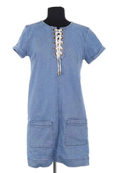 Robe Sézane Bleu en Coton, taille M - Seconde Main