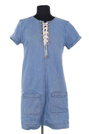Robe Sézane Bleu en Coton, taille M - Seconde Main