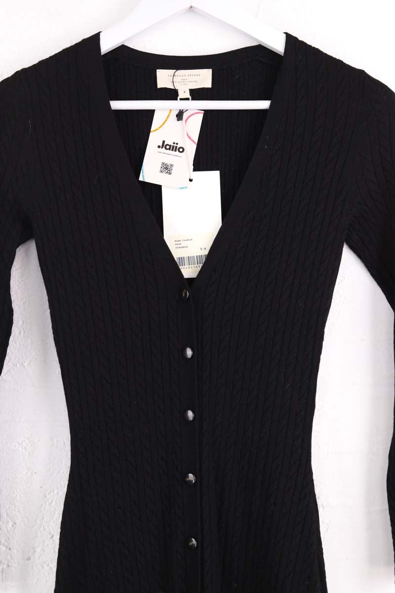 Robe Sézane Charlie Noir en Viscose