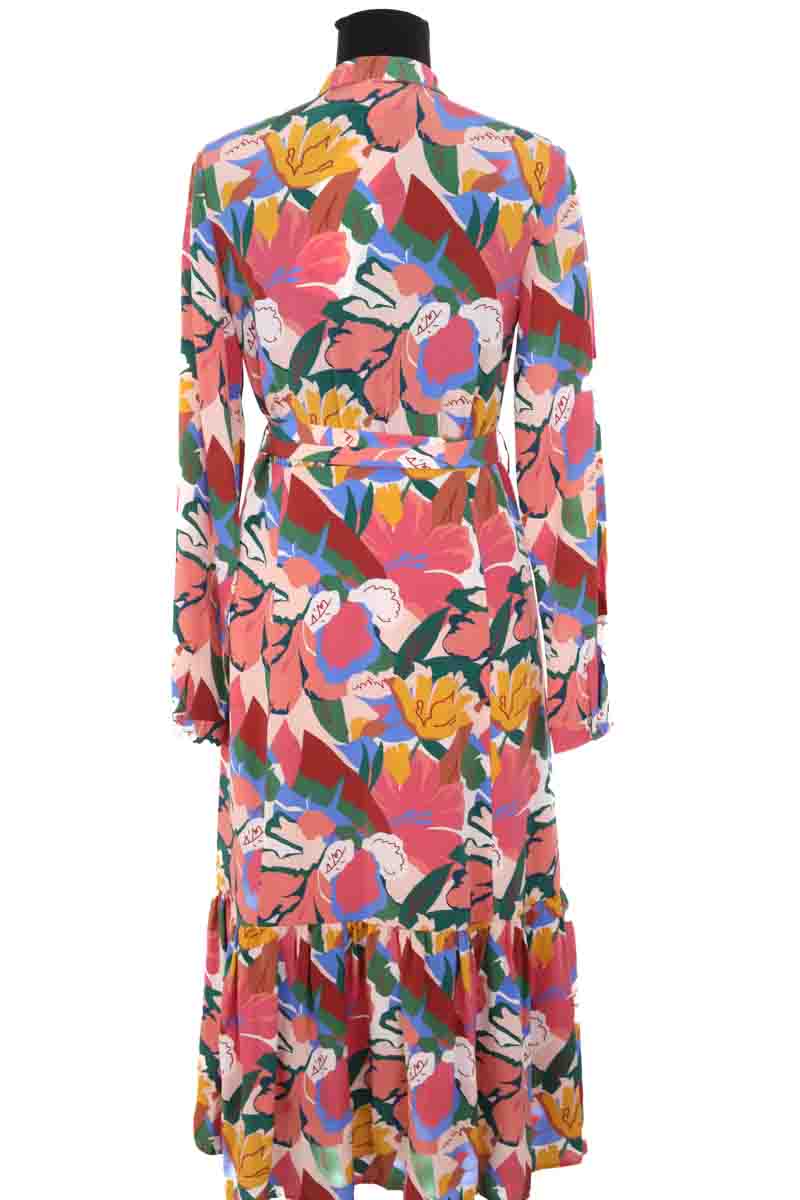 Robe Sézane Delphina imprimé fleurs naives Multicolore en Soie