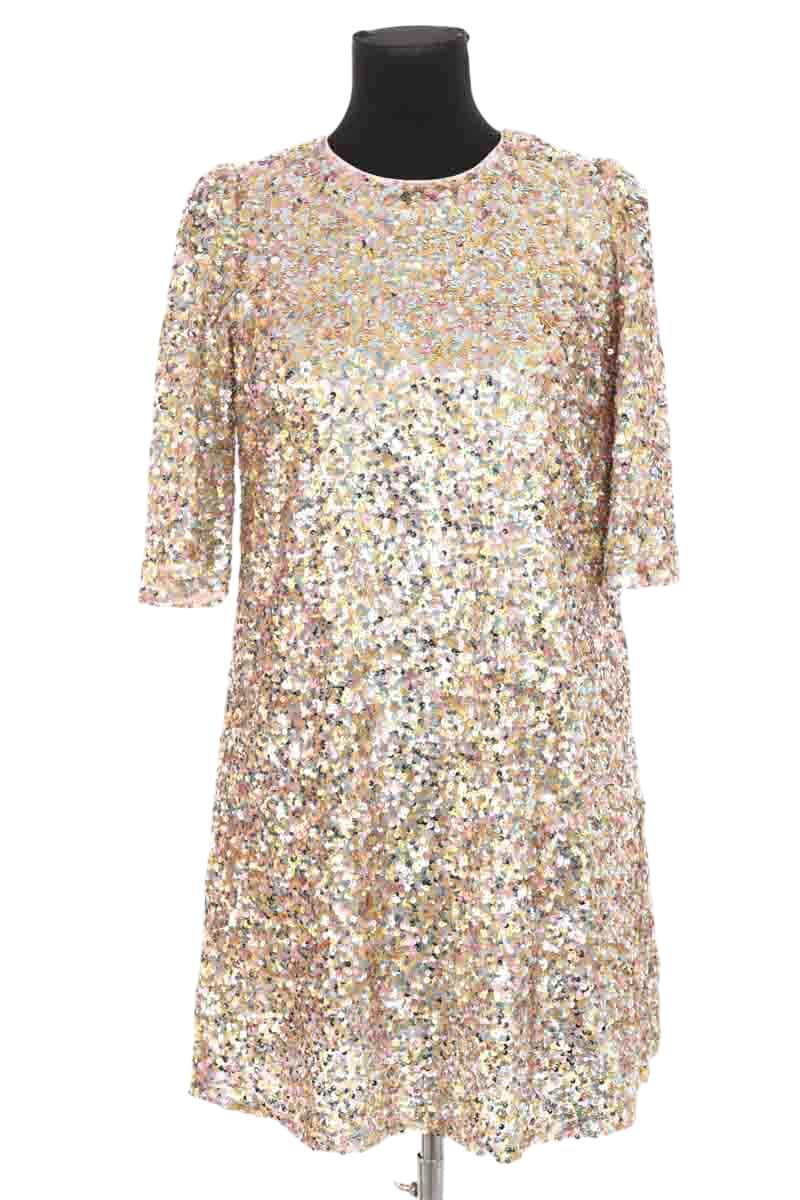 Robe Sézane Doré en Paillettes, taille XS - Seconde Main