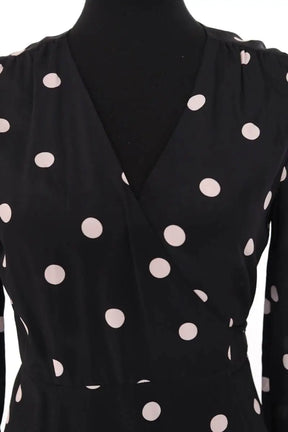 Robe Sézane Elsa print gros pois Noir en Soie