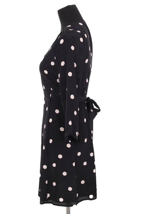 Robe Sézane Elsa print gros pois Noir en Soie