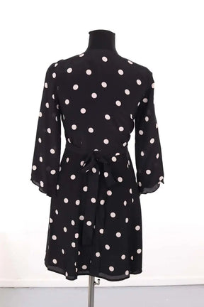 Robe Sézane Elsa print gros pois Noir en Soie