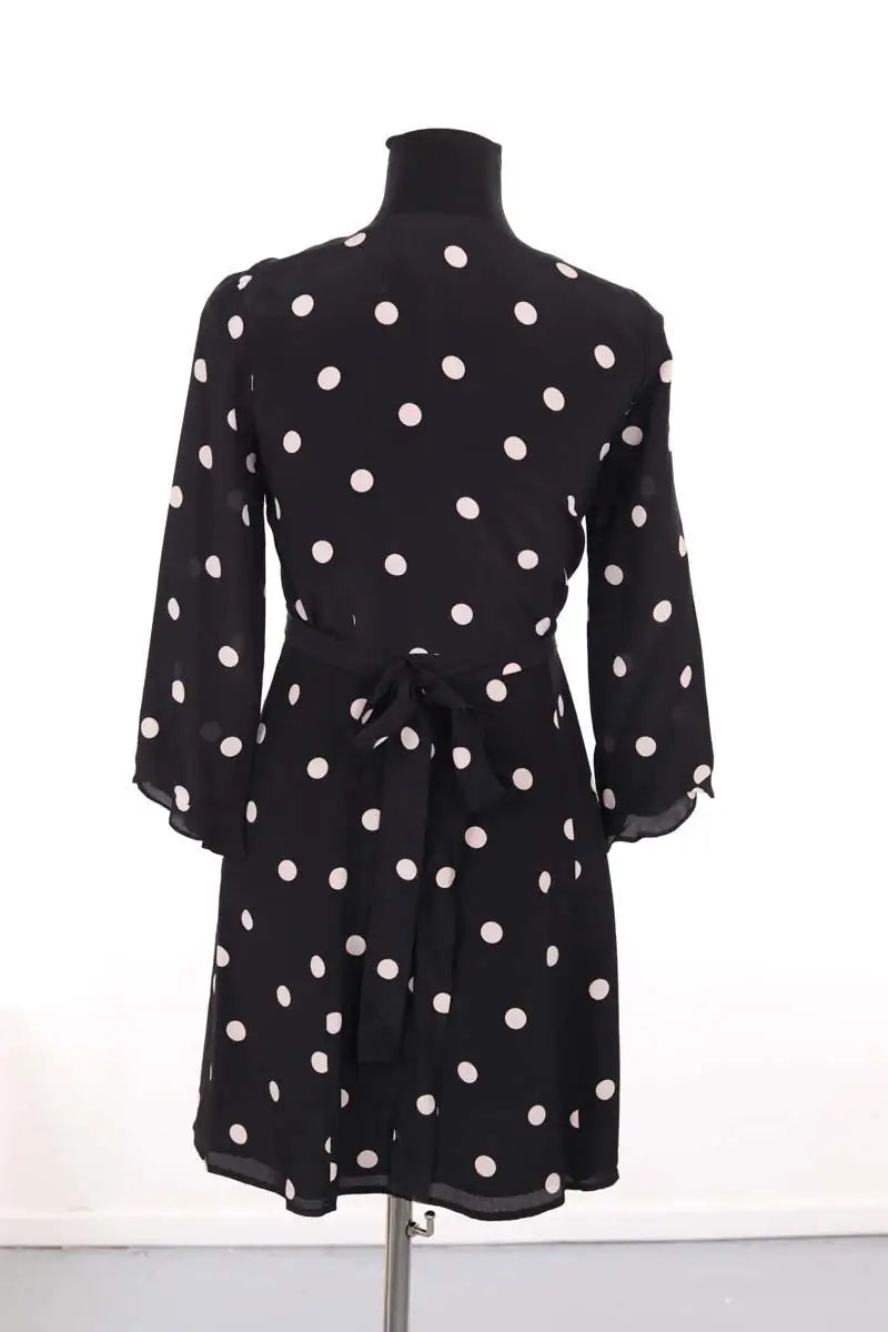 Robe Sézane Elsa print gros pois Noir en Soie