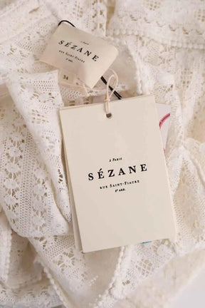 Robe Sézane Eva Ecru en Coton