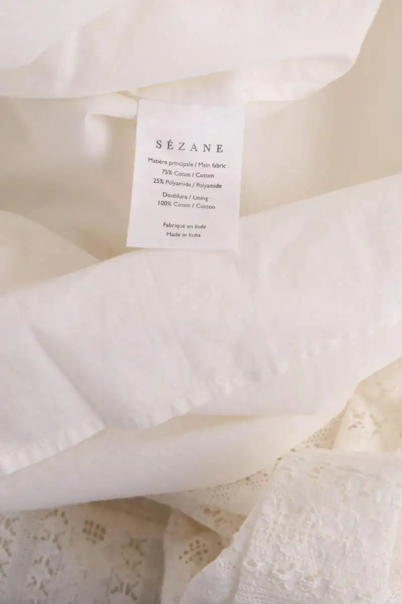 Robe Sézane Eva Ecru en Coton