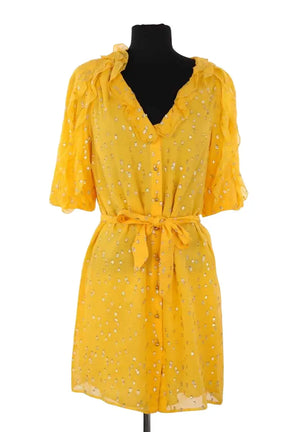 Robe Sézane Jaune en Coton, taille XS - Seconde Main