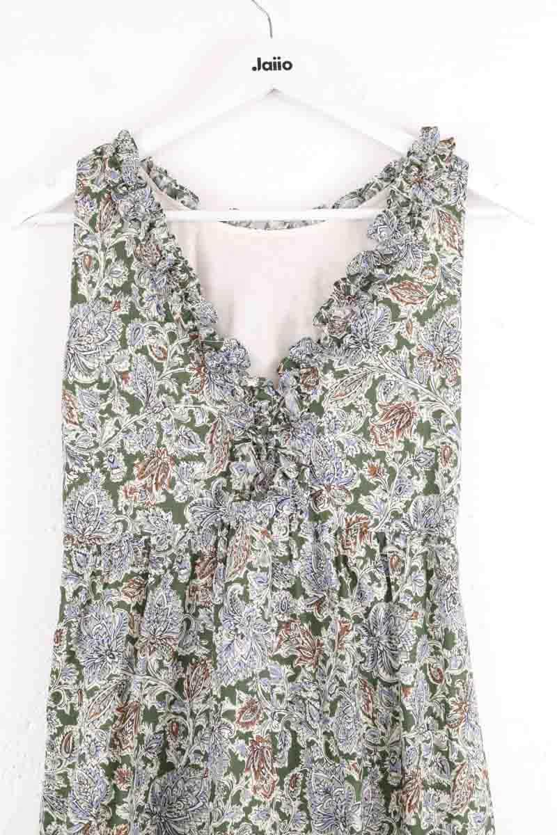 Robe Sézane Josia imprime jaidhpur Kaki en Coton