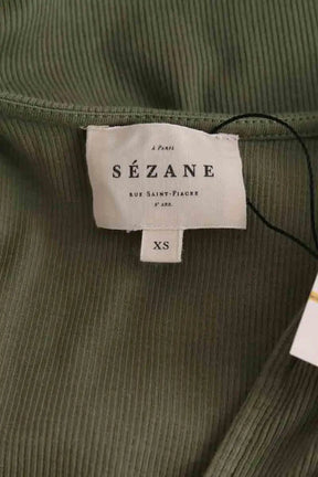 Robe Sézane Kaki en Coton - élasthanne