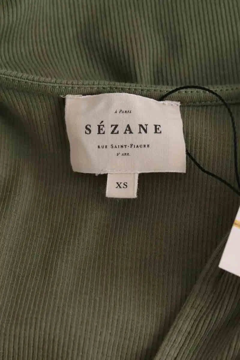 Robe Sézane Kaki en Coton - élasthanne