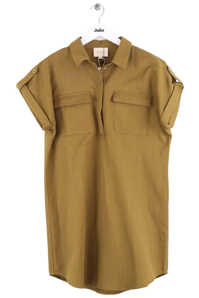 Robe Sézane Kaki en Coton, taille XS - Seconde Main