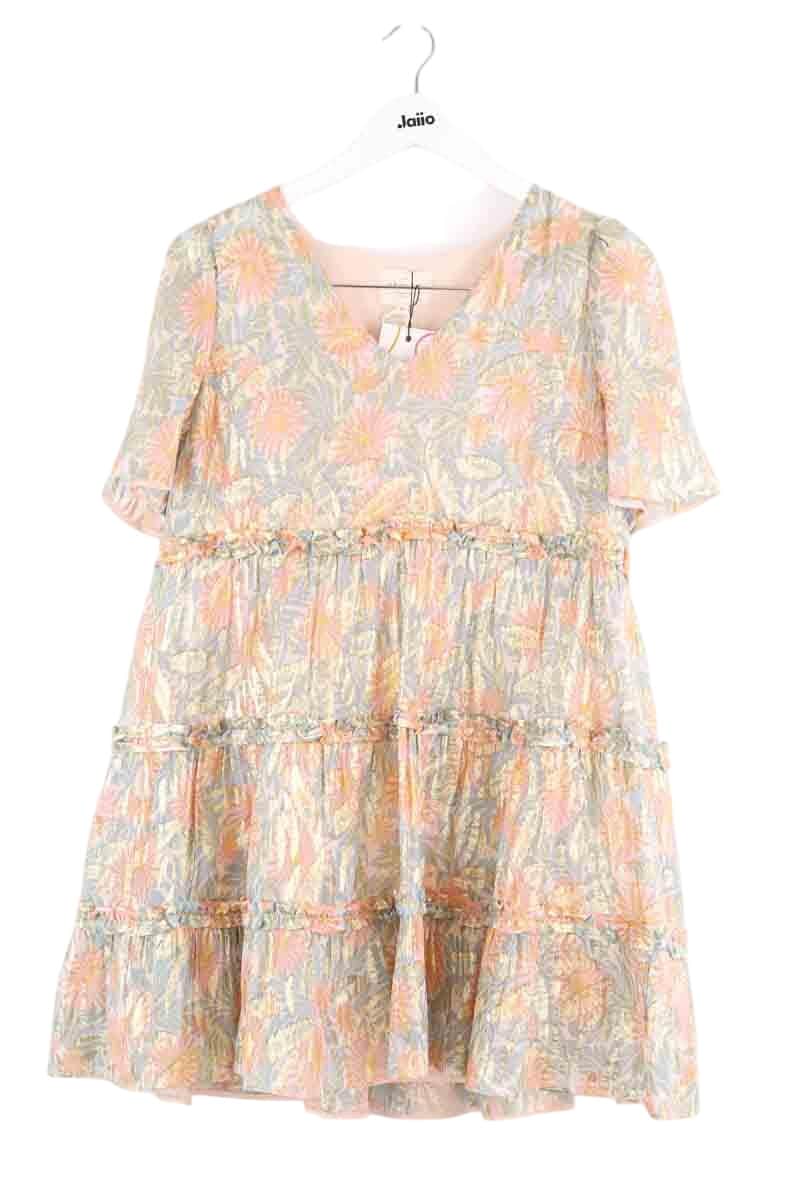 Robe Sézane Laureline jungle print Doré en Soie, taille XS - Seconde Main