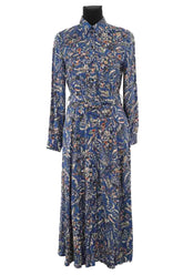 Robe Sézane Lauretta imprime ranch Bleu en Viscose, taille XS - Seconde Main