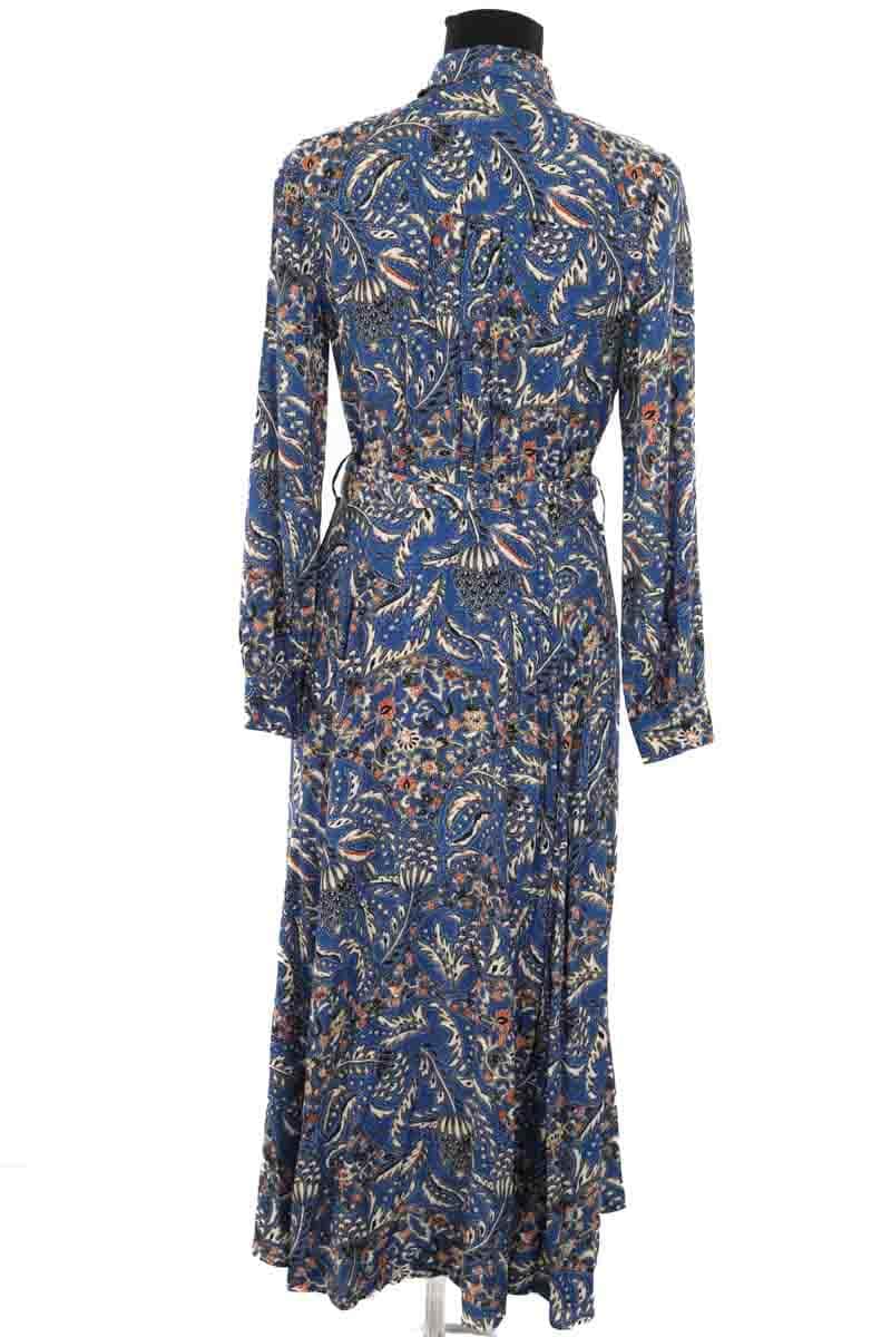 Robe Sézane Lauretta imprime ranch Bleu en Viscose