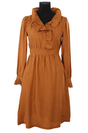 Robe Sézane Luba Camel en Soie, taille S - Seconde Main