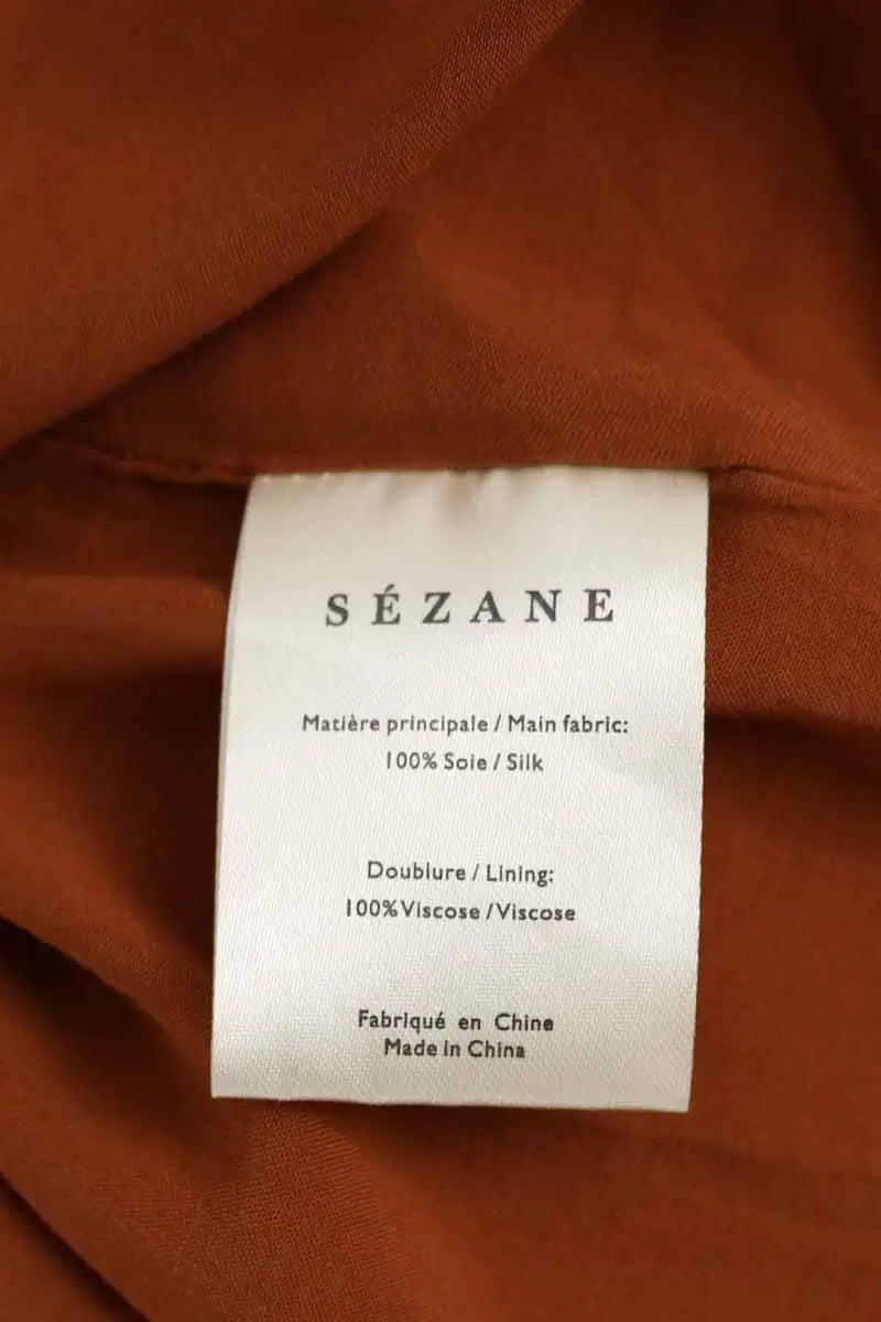 Robe Sézane Luba Camel en Soie