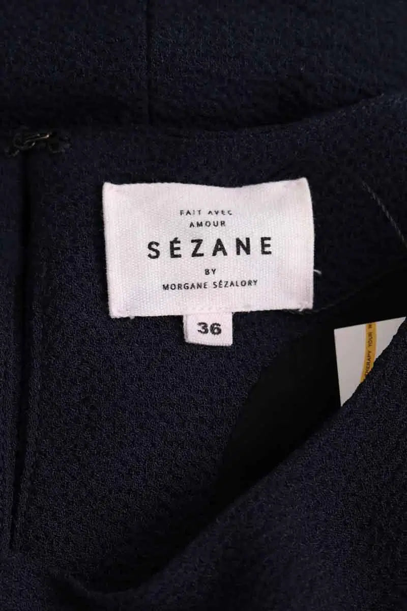 Robe Sézane Marine en Synthétique