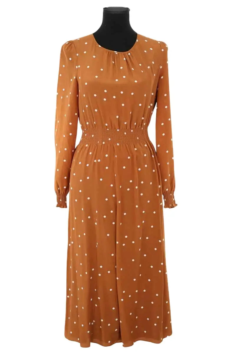 Robe Sézane Marron en Soie, taille M - Seconde Main