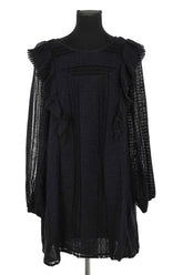 Robe Sézane Noir en Coton, taille M - Seconde Main