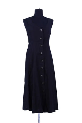 Robe Sézane Noir en Lin, taille S - Seconde Main