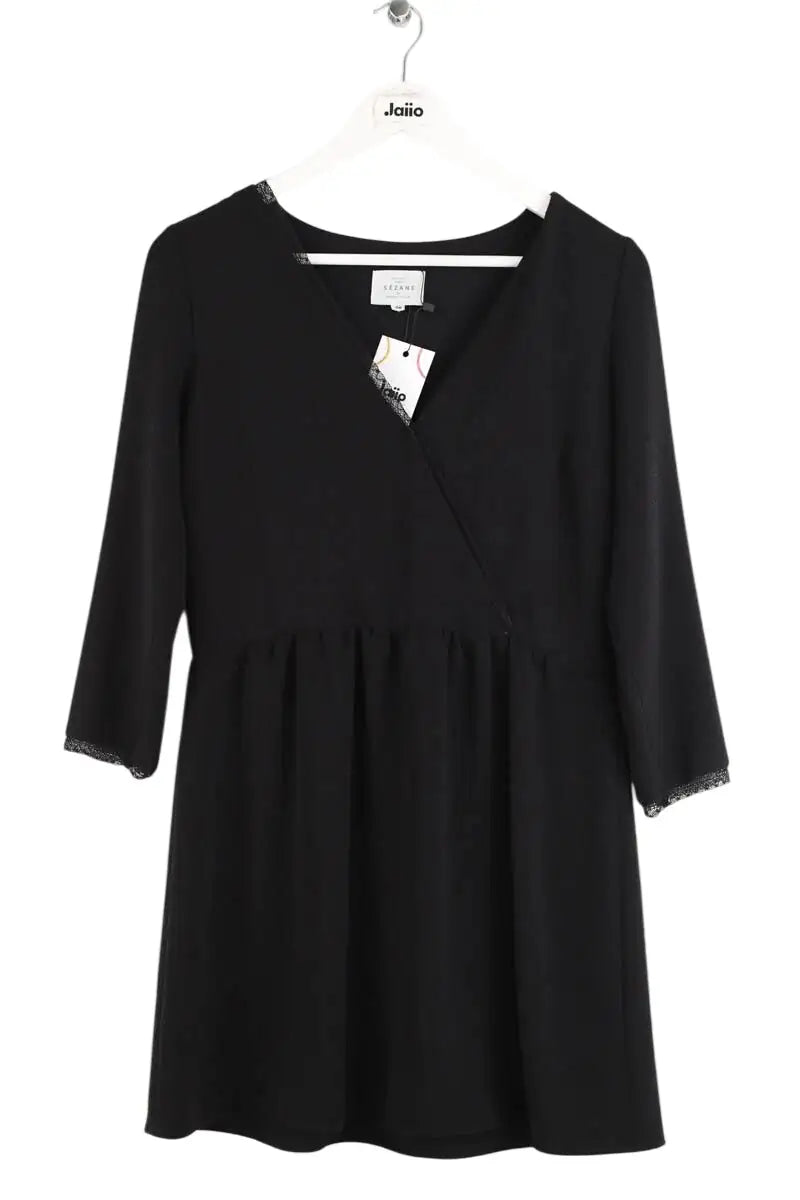 Robe Sézane Noir en Polyester, taille S - Seconde Main