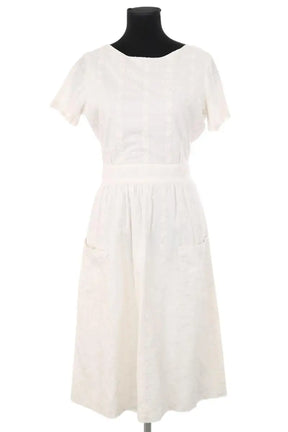Robe Sézane Odalie Ecru en Coton, taille S - Seconde Main