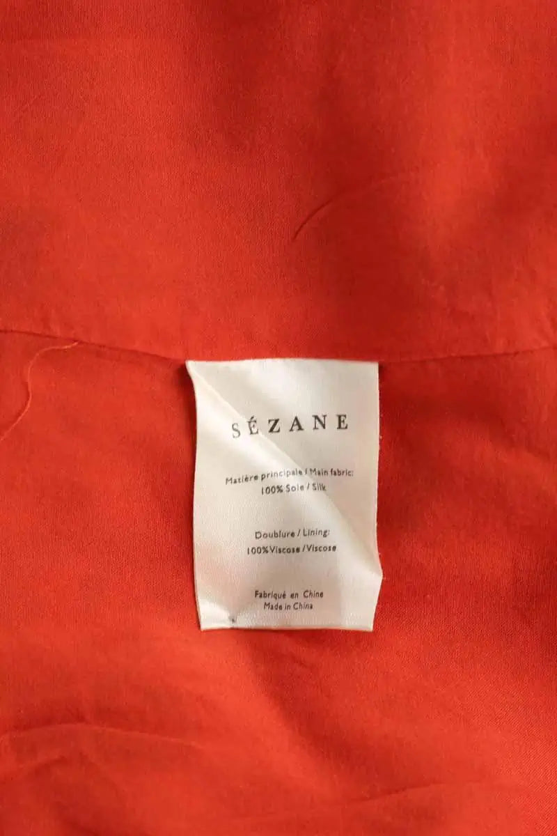 Robe Sézane Orange en Soie